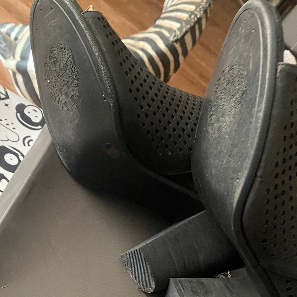 Vince Camuto Black Perforated Ankle Booties - Picture 4 of 7